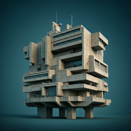 3D Brutalist Architecture